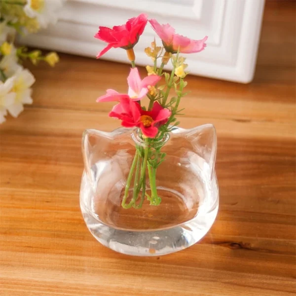 Cat-Shaped Glass Hanging Vase - Image 3