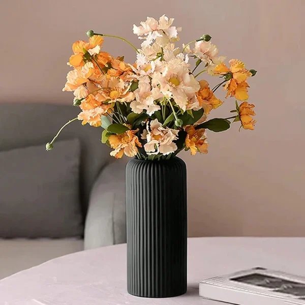 Striped Ceramic Flower Vase