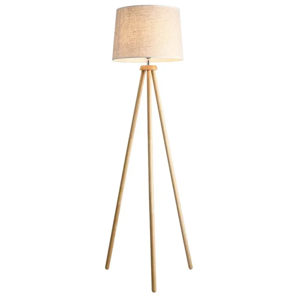 Wooden Tripod LED Floor Lamp - Image 3