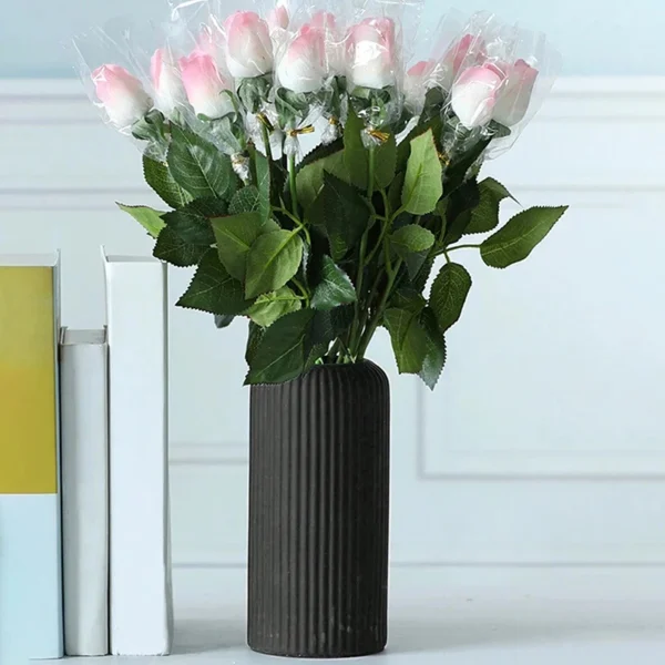 Striped Ceramic Flower Vase - Image 3