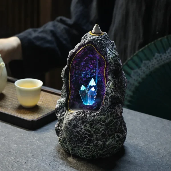 Crystal Cave Incense Burner with LED - Image 3