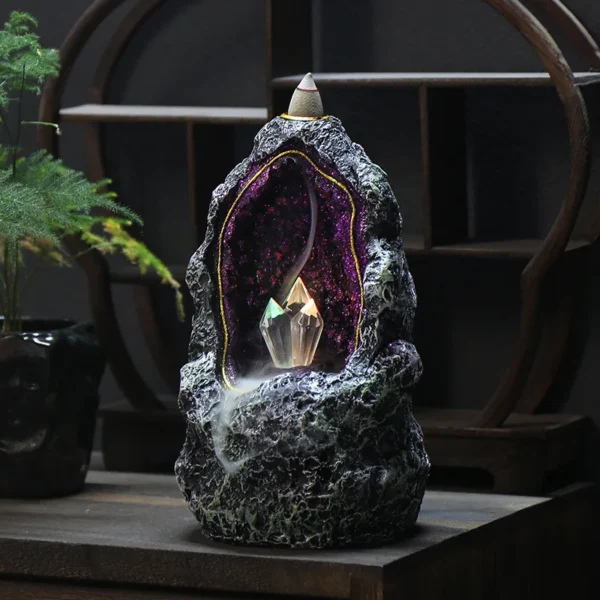 Crystal Cave Incense Burner with LED - Image 2