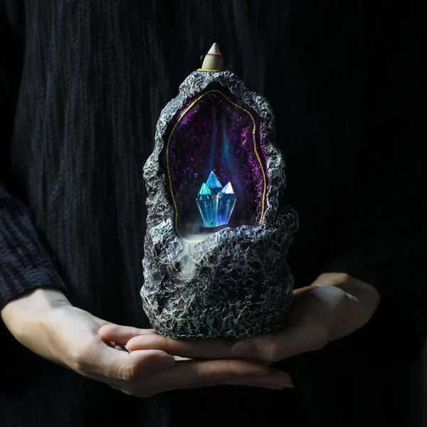 Crystal Cave Incense Burner with LED