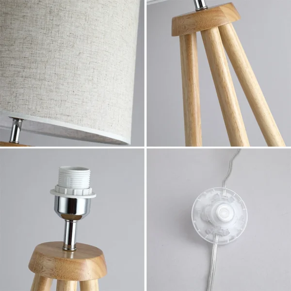 Wooden Tripod LED Floor Lamp - Image 2